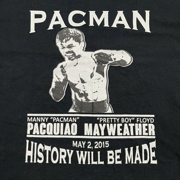 Floyd Mayweather vs Manny Pacquiao 2015 Fight of the Century Black Shirt Medium - Picture 2 of 6
